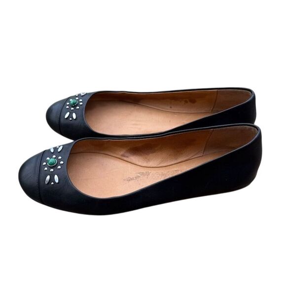Coach Black Leather Ballerina Flats Size 9B - Picture 3 of 7